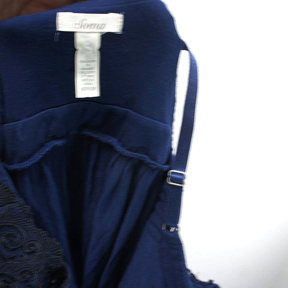 Soma navy w/black lace empire nightie size M - Picture 4 of 5